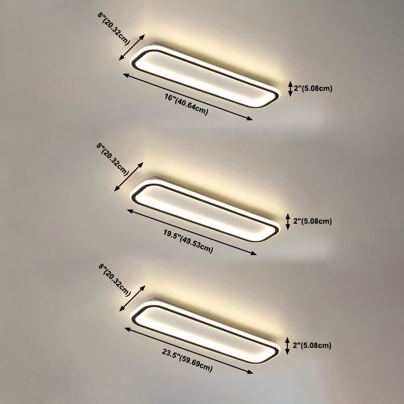 Rectangular Metal LED Flush Mount Light Fixture Modern Style Ceiling Light Fixture