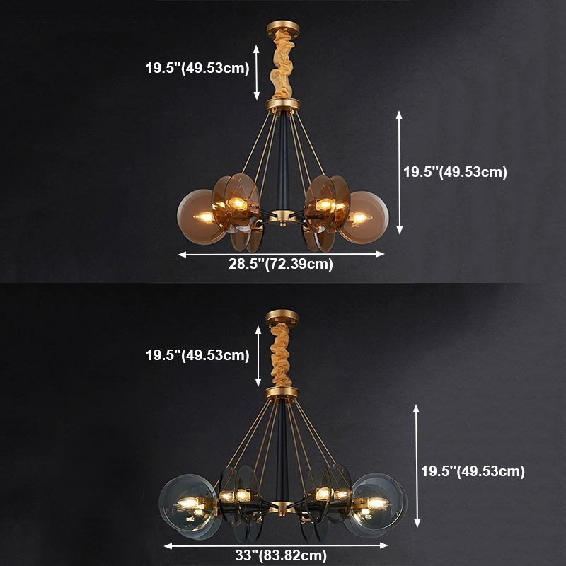 Contemporary Ceiling Hung Fixture Circle Glass Down Lighting Pendant for Living Room