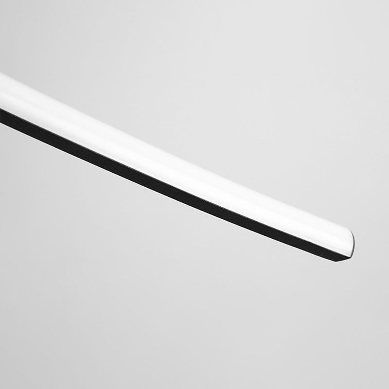 Simple Curved Island Light Fixture Metal Dining Room LED Island Pendant Light