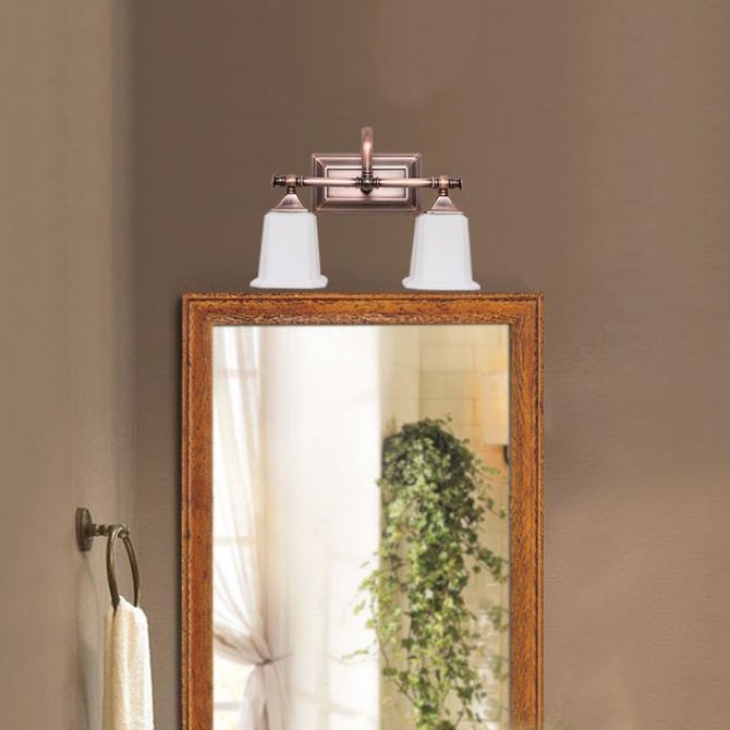 Glass Vanity Light Modern Style Mirror Front Light with Glass Shade for Bathroom