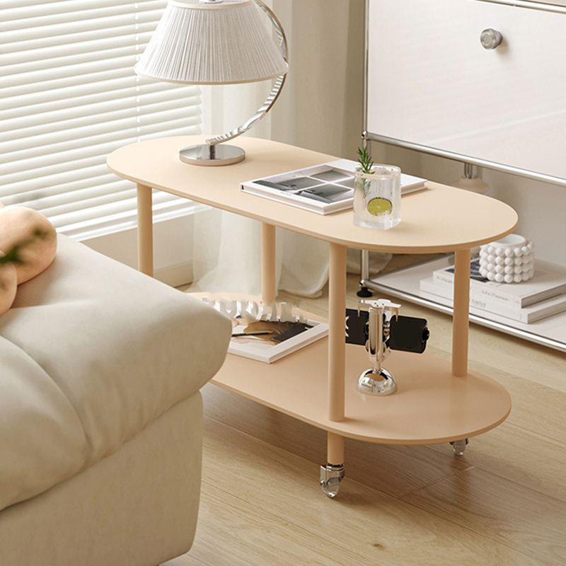 14" Wide Contemporary Corner Table Storage Oval Accent Side Table