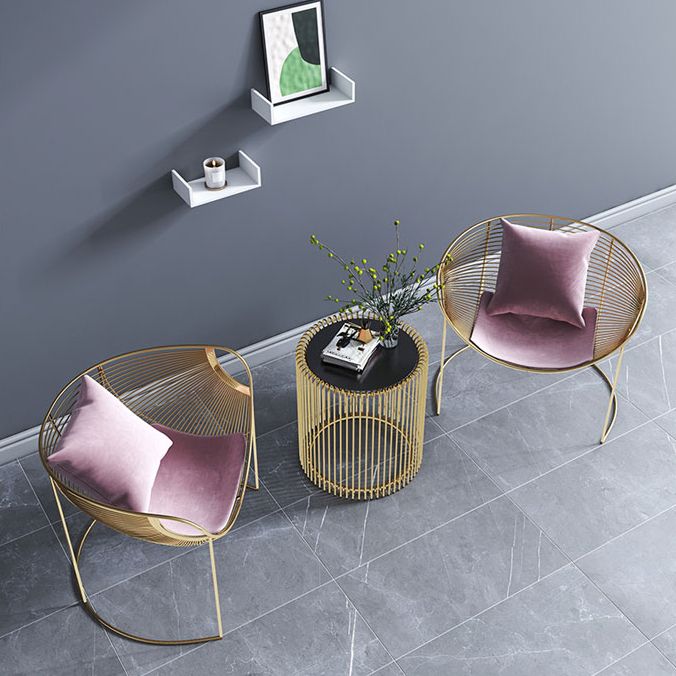 Nordic Style Metal Dining Room Chair Velvet Dining Chair for Restaurant Use