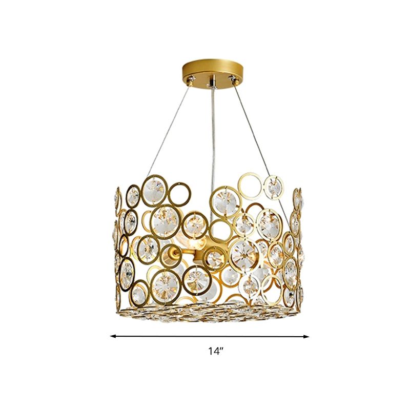 Luz de techo colgante con incrustaciones de cristal Postmodernas 3 cabezas Candelier de comedor Iluminación