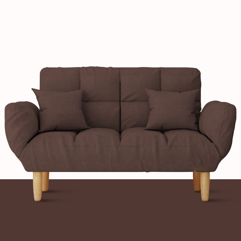 Contemporary Living Room Biscuit Back Convertible Square Arm Sofa