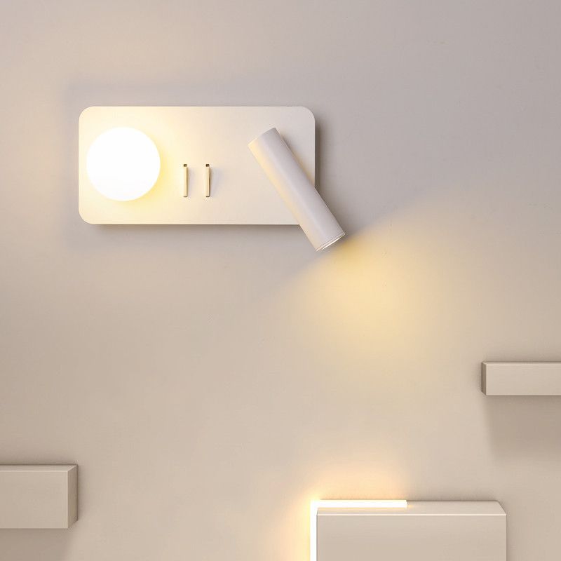 2-Light White Modern Wall Mounted Sconce Unique Wall Light for Living Room