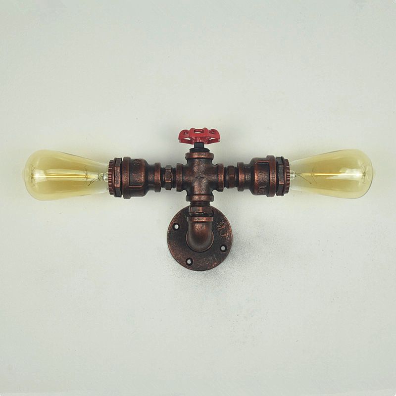 Industrielle Wasserrohrleitungswand montierte licht schmiedeeiseisernde Wandleuchte für Bar