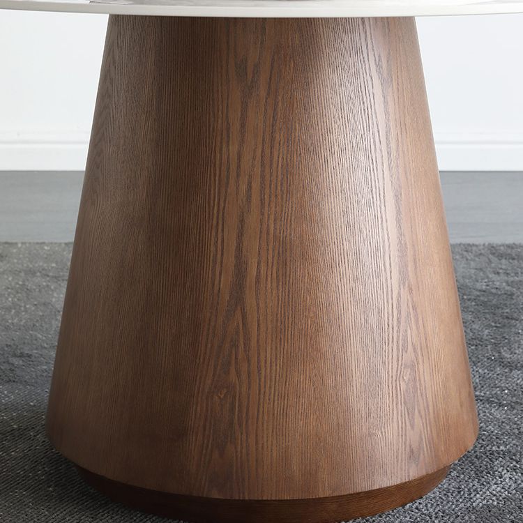 Round Dining Table Set 1/4/5/7 Pieces Solid Wood Pedestal Dining Table and Chairs