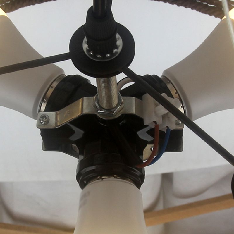 Moderne LED-inbouwlamp Eenvoudige plafondlamp met bamboe kap voor woonkamer