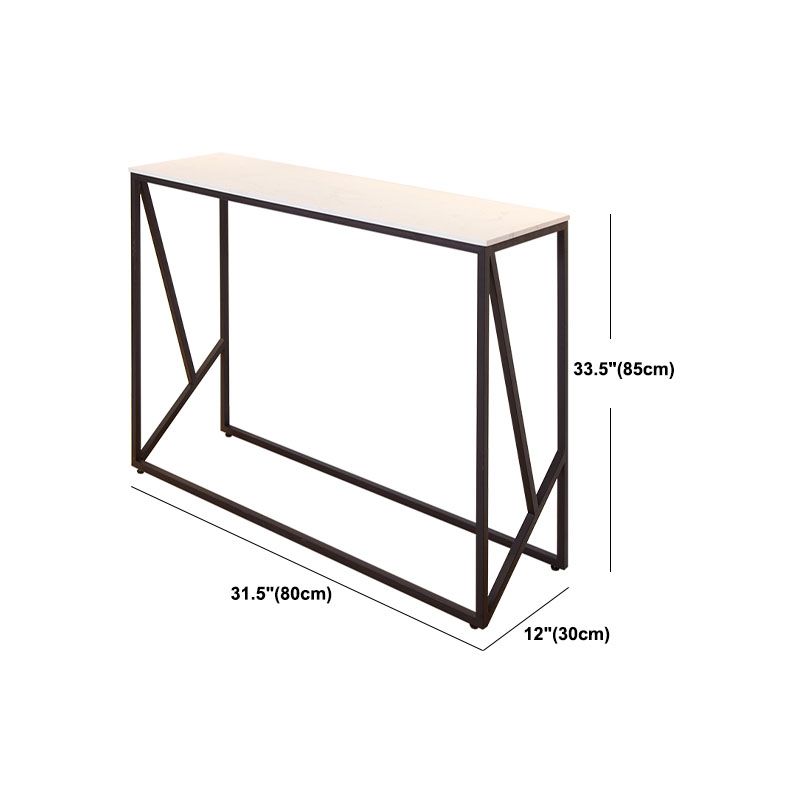 16" W Modern Stone Console Table Resistant Frame Accent Table for Hall