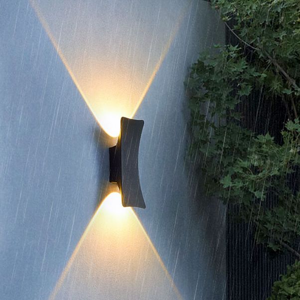 Modern Minimalist Waterproof LED Wall Light Aluminium Outdoor Spotlight with Glass Shade