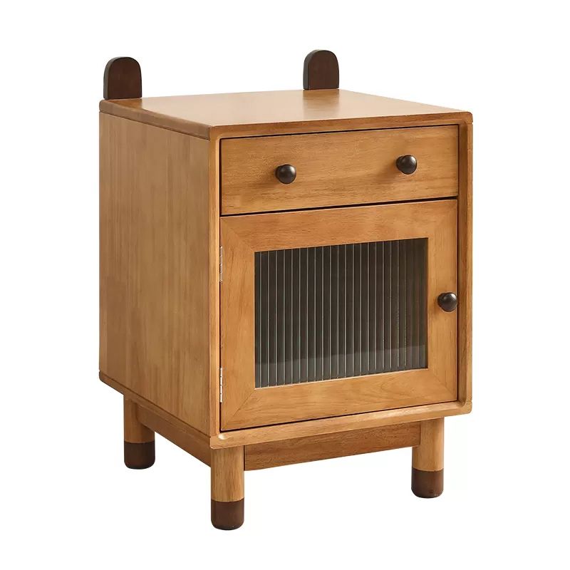 Modern Cabinet Included No Theme Rubberwood Kids Bedside Table