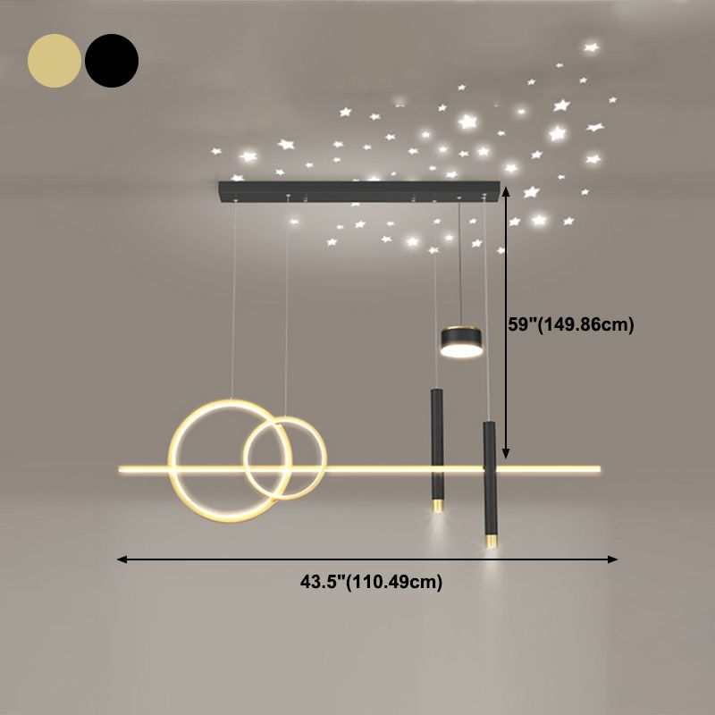 Contemporary Style Linear Island Lighting Metal Island Light Fixtures