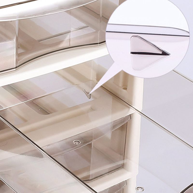 Modern Plastic File Cabinet Multi-Drawers Acrylic File Cabinet with Wheels
