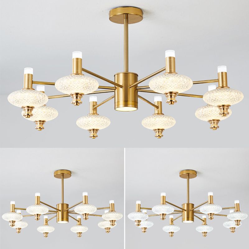 Metal Sputnik Candelier Minimalista Ligera Led con luz acrílica de cuentas