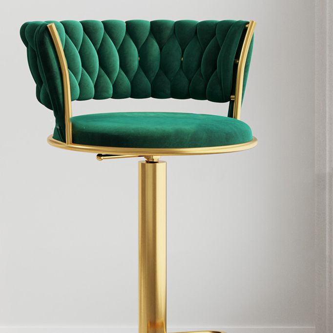 Modern Style Adjustable Backrest Counter Stool with Gold Base and Leather Cushion