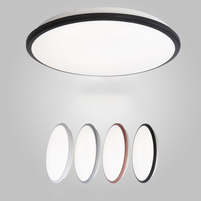 Plafonnier LED de forme ronde acrylique moderne 1 lumière encastré pour salon salle de bain