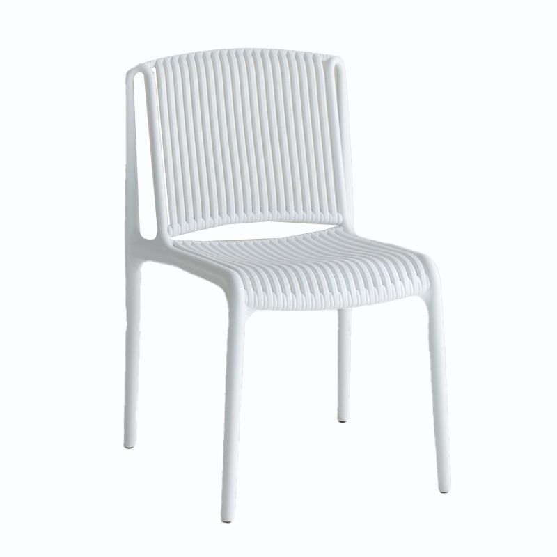 Home Indoor Armless Dining Chairs Slat Back Stacking Side Chair