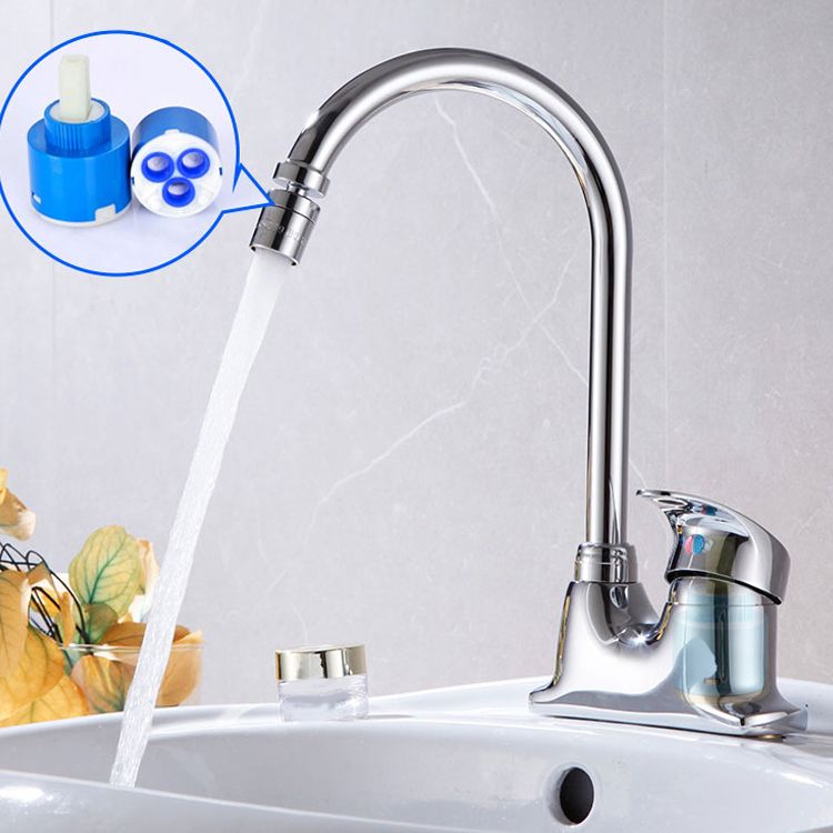 Contemporary Single Level Kitchen Faucet Lead Free Faucet in Chrome