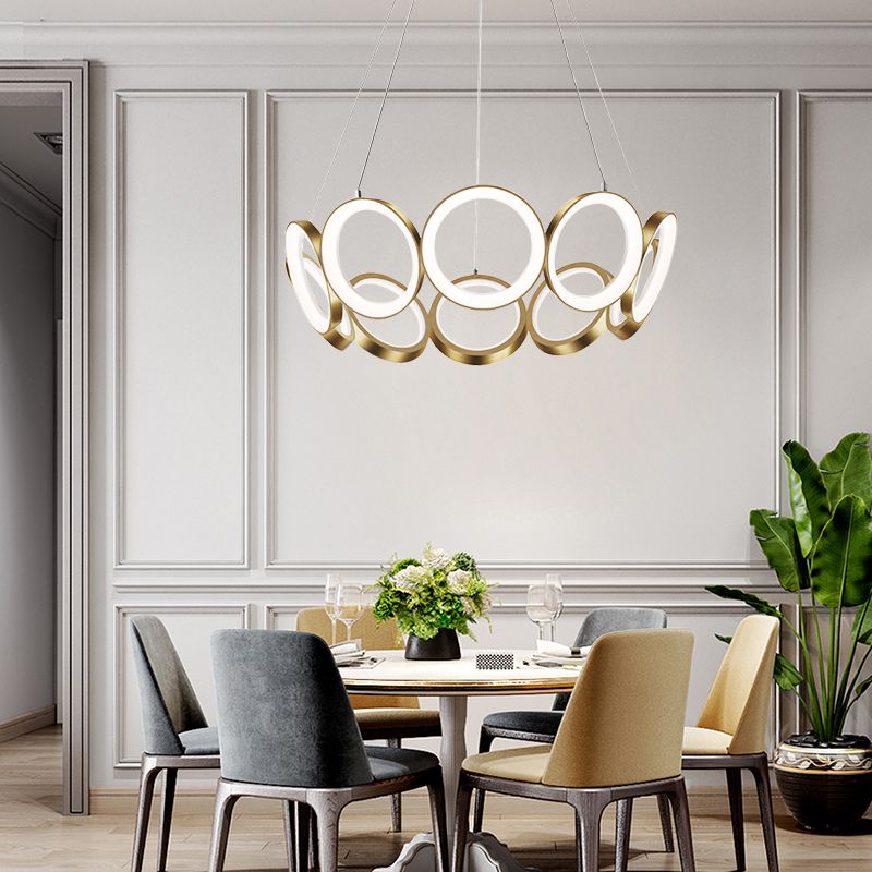 Modern Minimalism Style LED Chandelier Pendant Light Circular Chandelier