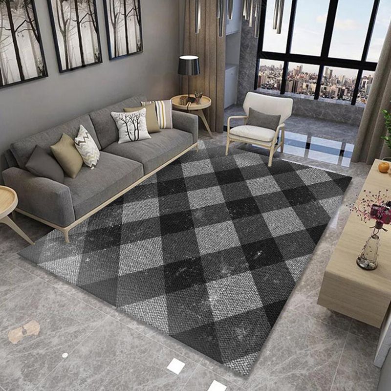 Contemporary Triangle Pattern Rug Polyester Carpet Washable Indoor Carpet for Home Decoration