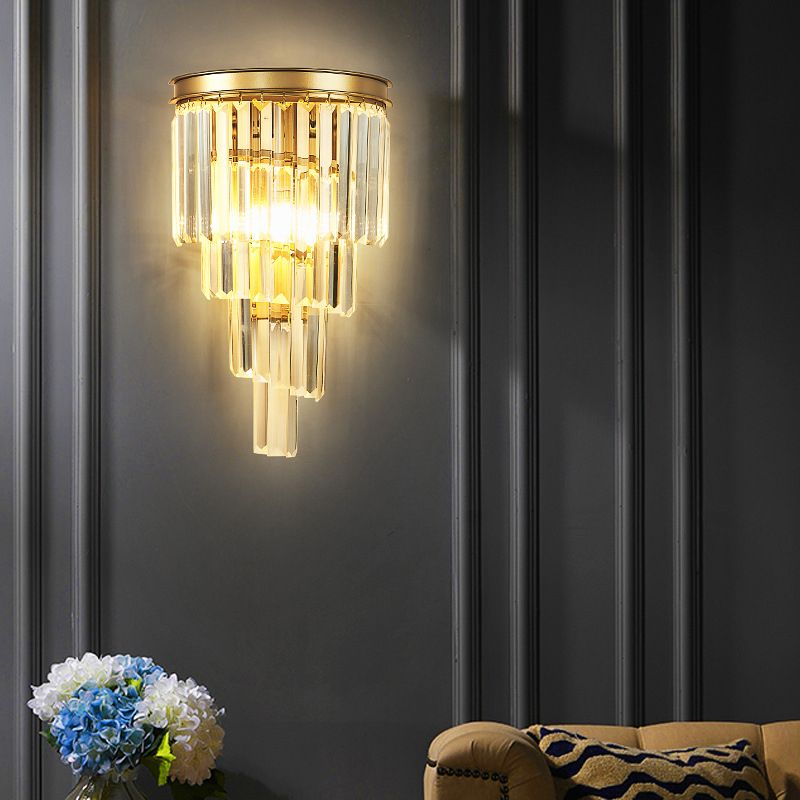Prismatic Transparent Crystal Wall Light Sconce Modern Style 1-Light Wall Mounted Lighting