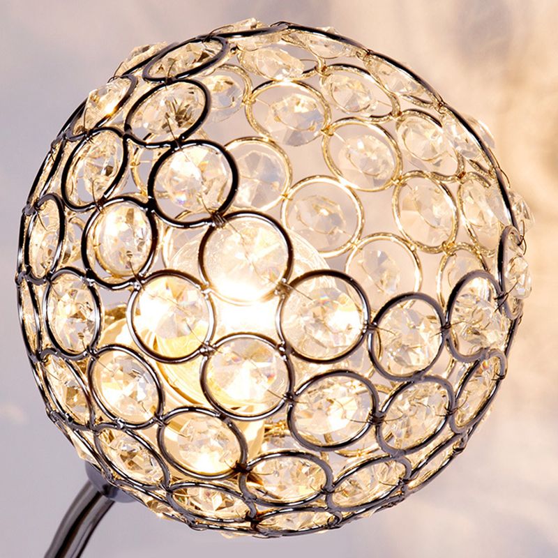 Wohnzimmer Wandleuchten beleuchten moderne Chromwandhalterung Licht mit runden Kristallschatten