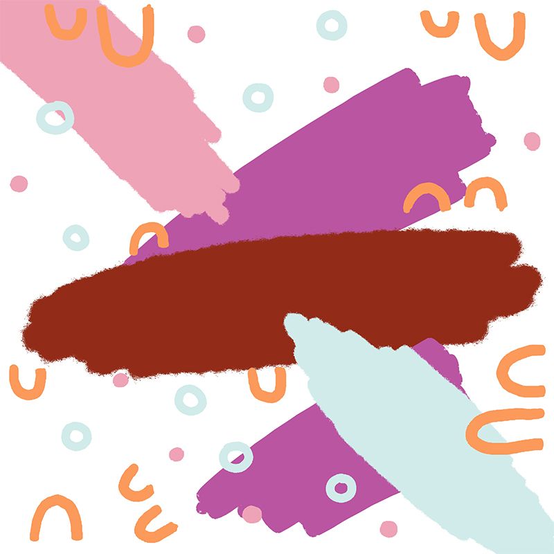 Illustration Brushstroke Mural Wallpaper Large Wall Covering for Kids Bedroom, Custom Made