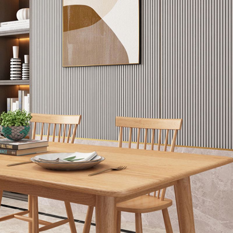 Contemporary 1/2/5/7 Pieces Furniture Rectangle Solid Wood Dining Table Set in Natural