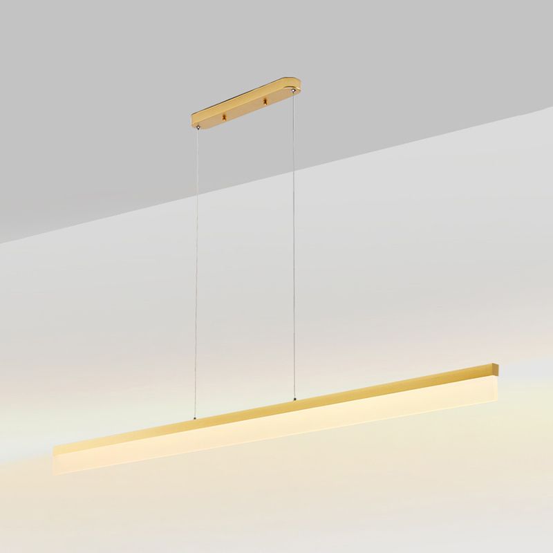 Contemporary Island Light Linear Metal 1 Light Island Ceiling Light for Kitchen