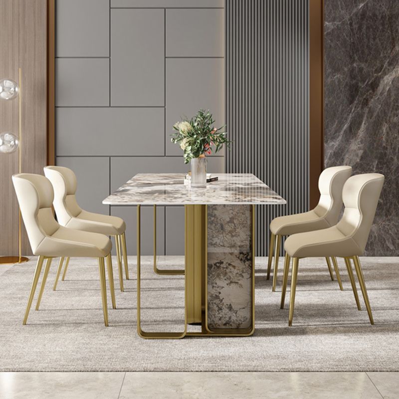 Contemporary Dining Set Stone 1/4/7 Pieces Dining Furniture for Home