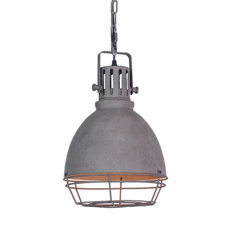 1 Light Bowl Light Kit Retro Industrial Metal Hanging Light with Hanging Chain for Restaurant