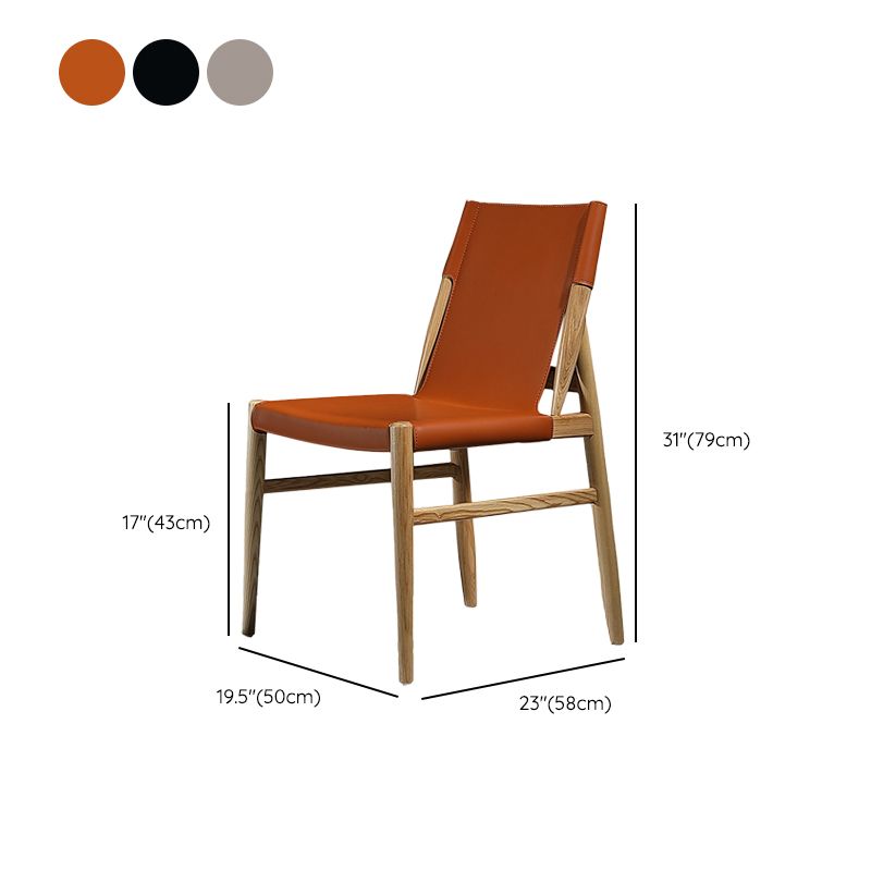 Contemporary Kitchen Dining Side Chair Armless Faux Leather Dining Room Chair