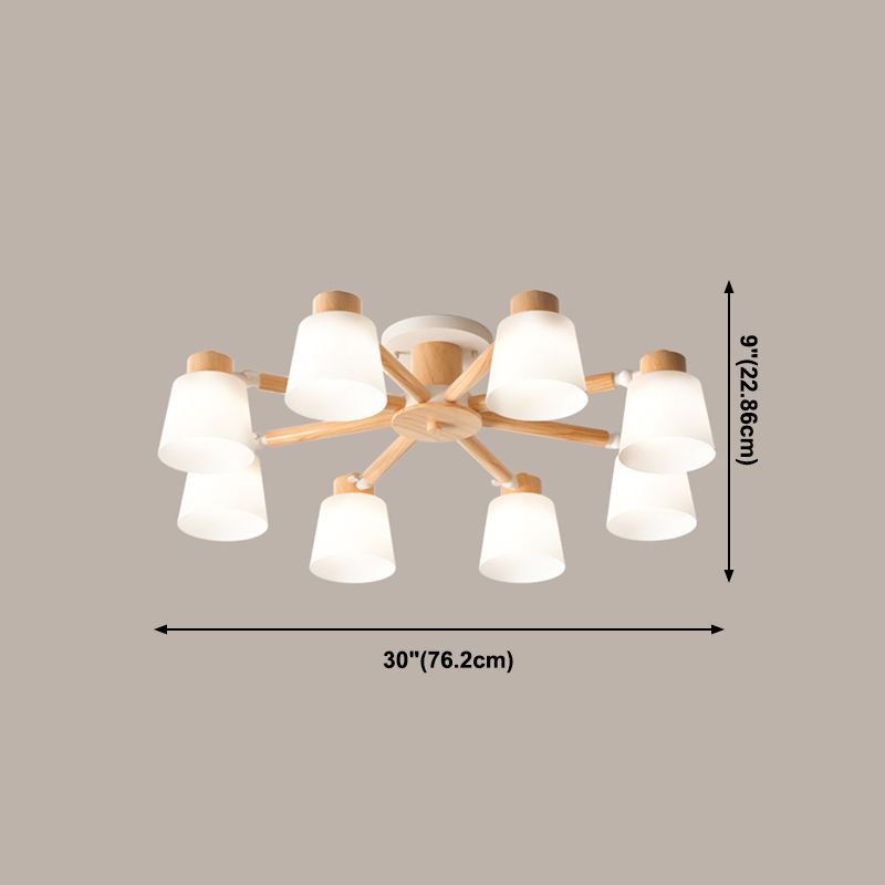 Moderne Einbauleuchten aus Holz, runde Einbaulampe in Braun für das Wohnzimmer
