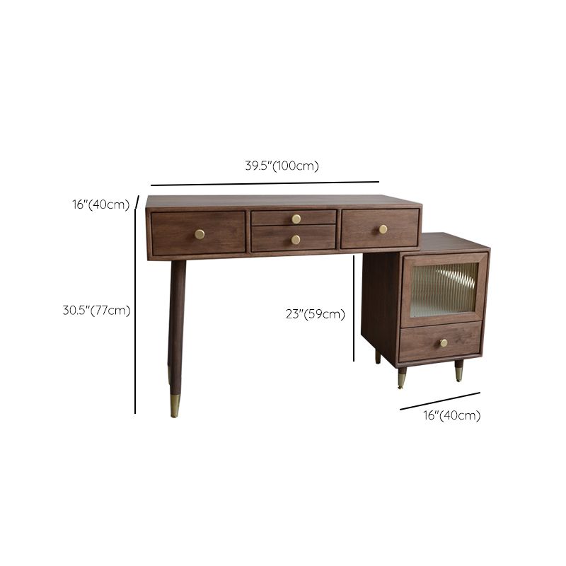 Rubberwood Dressing Table Solid Wood Make-up Vanity with Drawers