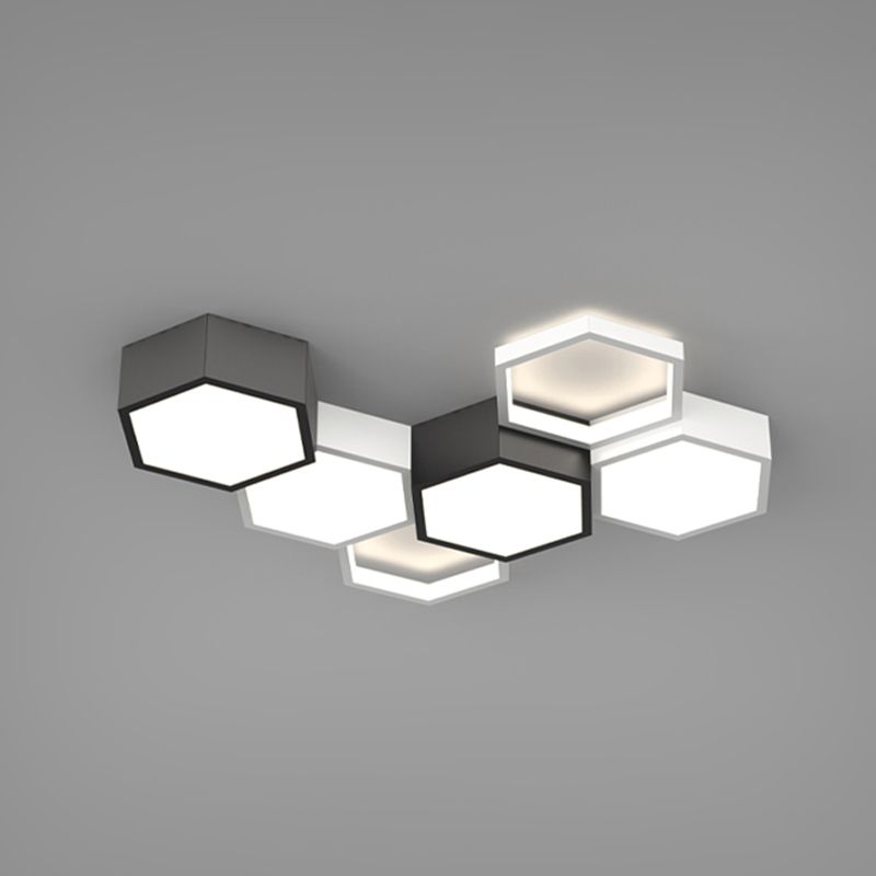 Soporte empotrado LED geométrico acrílico en luz de techo de aluminio esmerilado de estilo creativo moderno