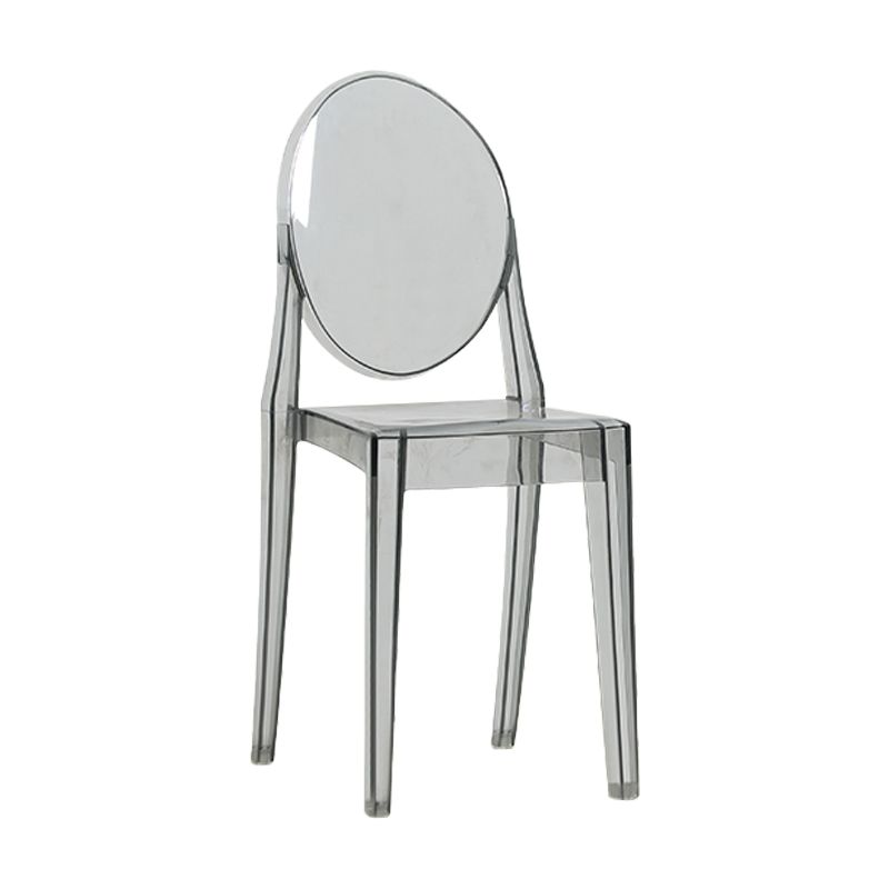 Silla lateral moderna de acrílico para interior y exterior, silla lateral de comedor con respaldo abierto para el hogar