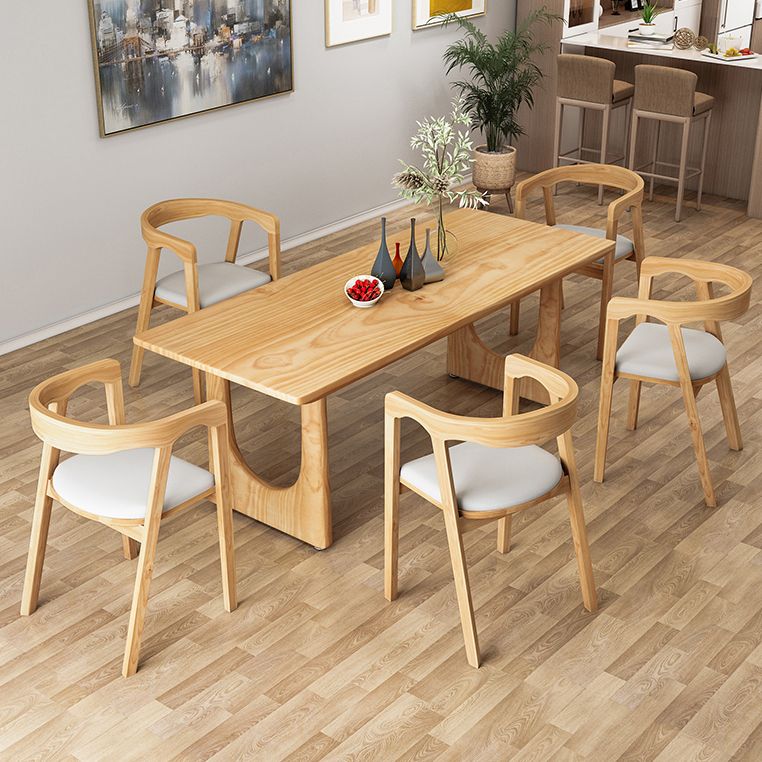 Modern 1/2/4/5/6/7 Pieces Dining Set Rectangle Dining Table Set with Wood Chairs