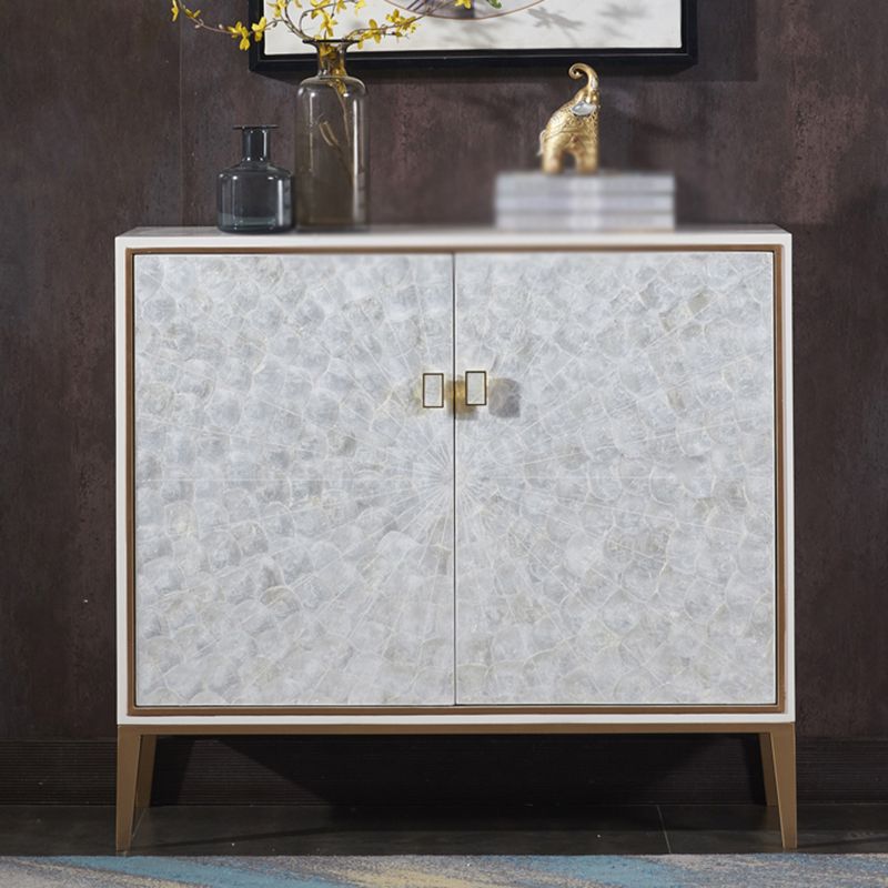 Glam Living Room Dining Buffet Engineered Wood and Metal Cabinets Sideboard Table