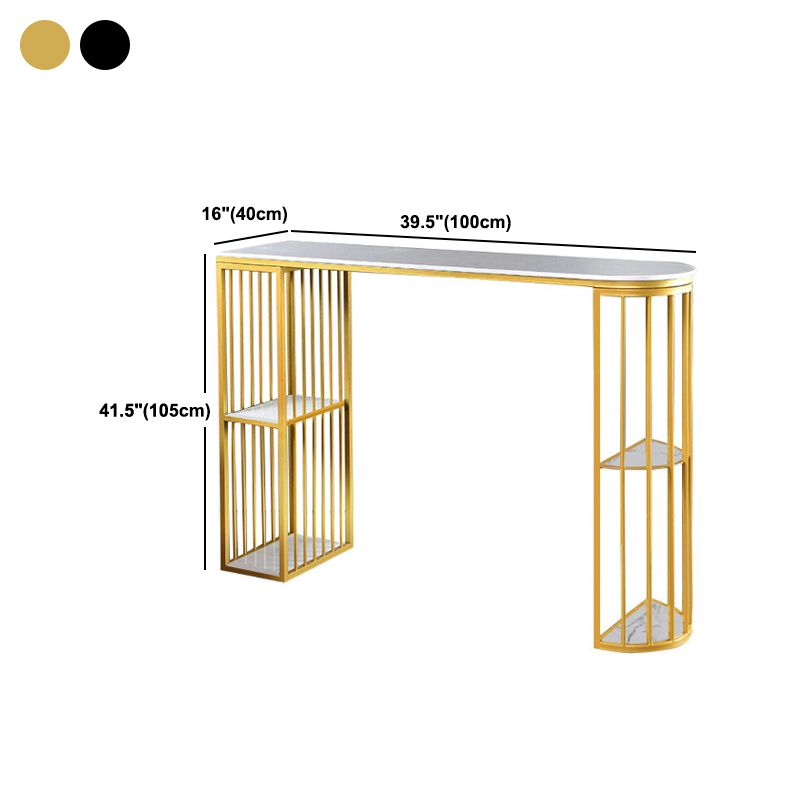 Modern Stone Living Room Bistro Bar Table Storage Double Pedestal Bar Table