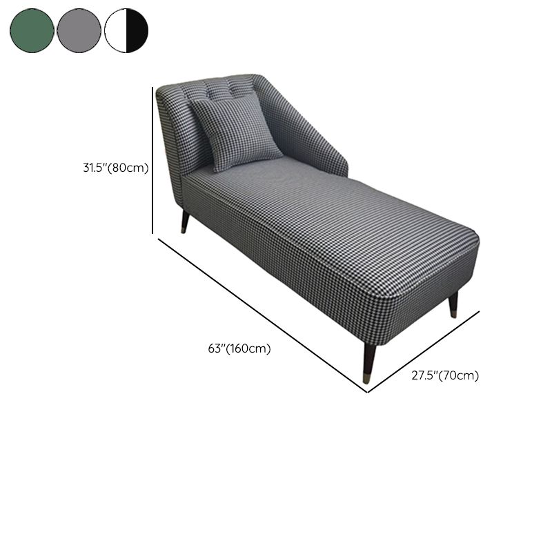 Contemporary One Armed Chaise Recessed Arms Accent Chair for Living Room