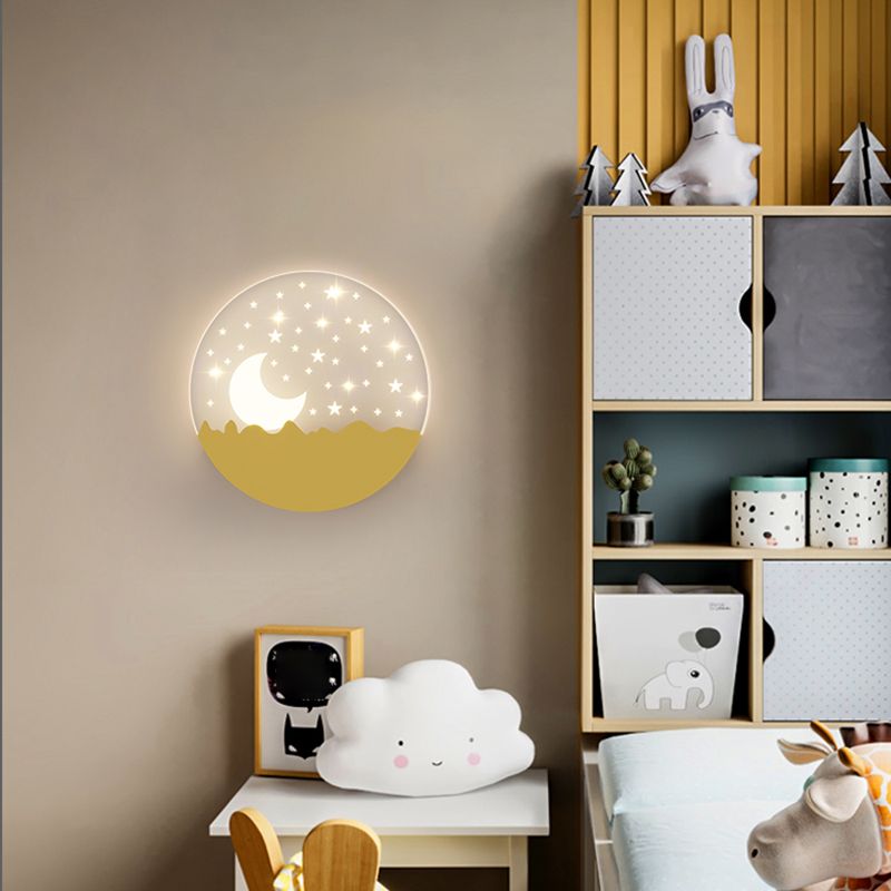 Metal Geometric Shape Wall Light Lovely Colorful LED Wall Sconce for Kid's Room