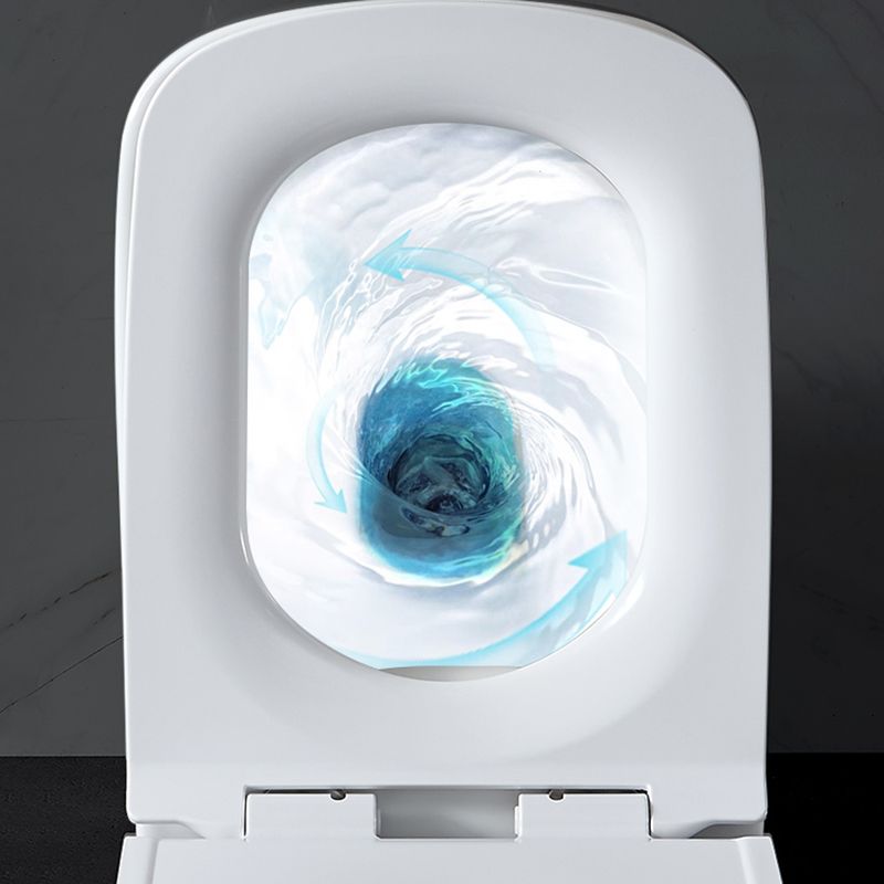Elongated Wall Mounted Bidet 18.1" H Cotton White Smart Bidet with Warm Air Dryer