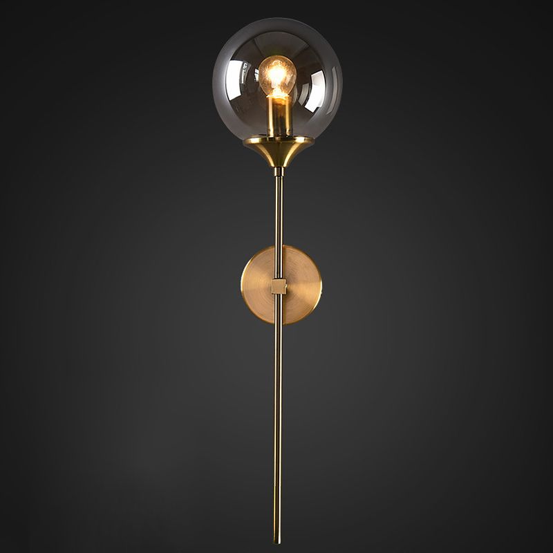 Lampe murale en laiton moderne sphérique simple sphérique 1 de tête