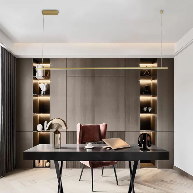 Modern Style Island Light Metal Straight Island Pendant for Dining Room