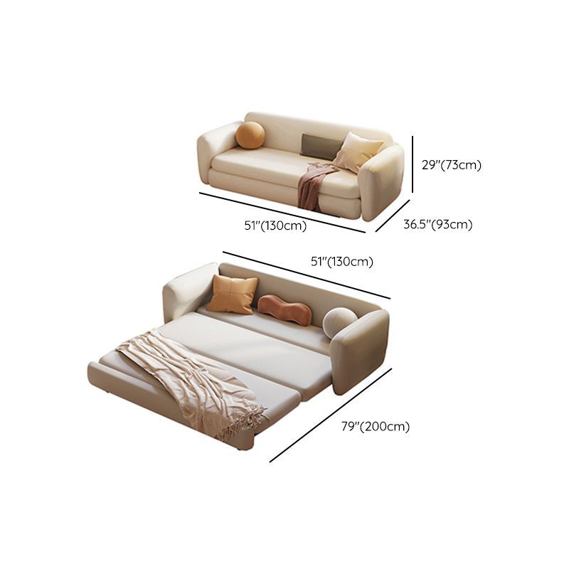 Recessed Arms Futon Sofa Bed Cushion Back Pillow Included Sleeper Sofa