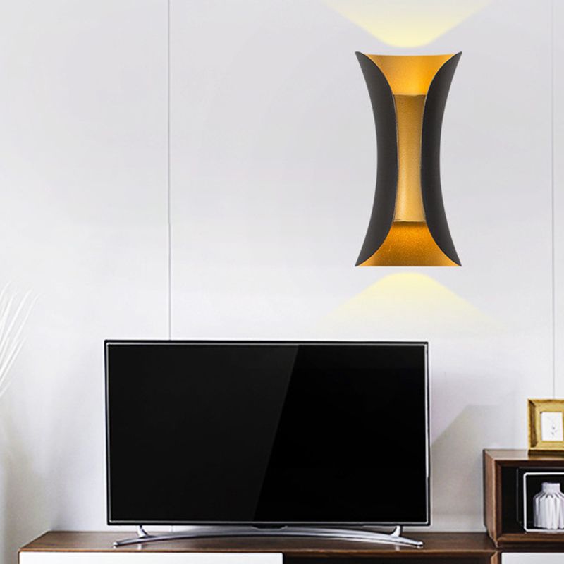 Modern Style Curl Shape Wall Sconce Metal 2 Light Sconces for Outdoor