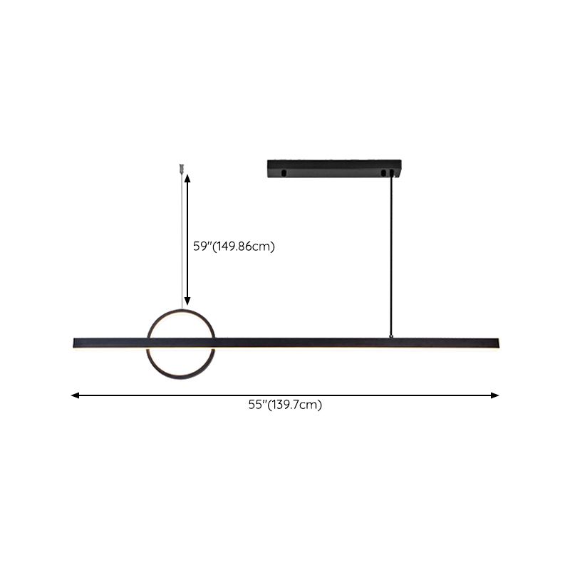 Black Metal Ceiling Light Modernism LED Kitchen Island Lighting for Home