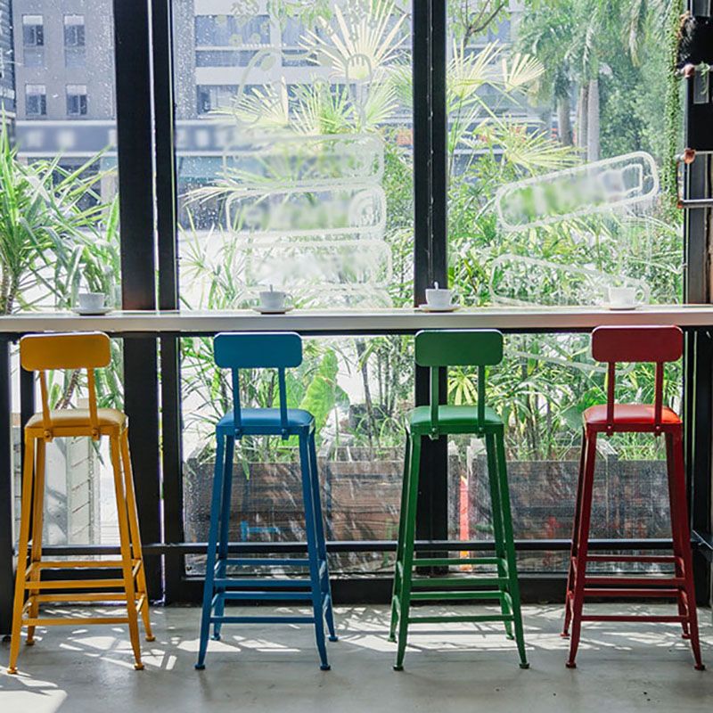 Rectangle Colorful Top Counter Table Metal Black Legs 42-inch Height Industrial Bar Table