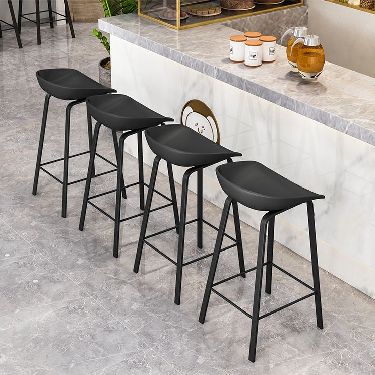Modern Armless Backrest Counter Stool Iron Cafe Bar Stool with Acrylic Seat
