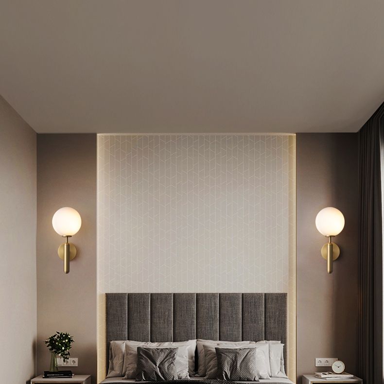 Glas Globus Wandbeleuchtung Merkmale moderner Stil 1 Lichtwandmontiertes Leuchten in Gold